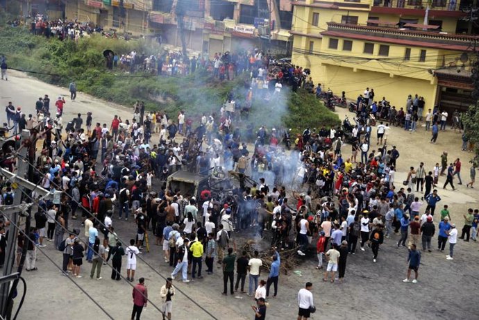 Una manifestación antigubernamental en Nepal