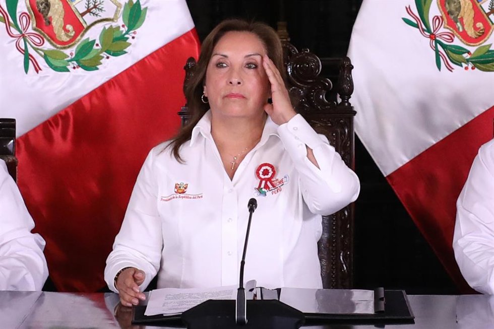 Archivo - La presidenta de Perú, Dina Boluarte
