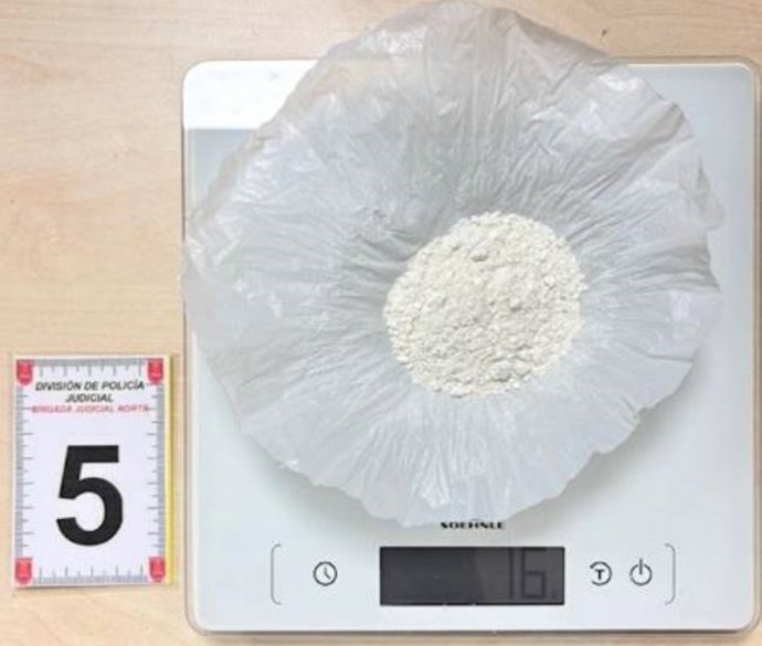Cocaína incautada en la intervención en el barrio pamplonés de La Milagrosa.