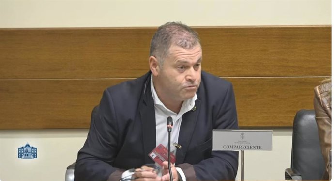El ingeniero técnico de minas del Principado, Enrique Fidalgo Menéndez, durante su comparecencia en la Junta General.