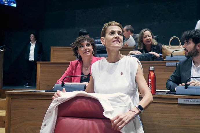 Archivo - La presidenta del Gobierno de Navarra, María Chivite.