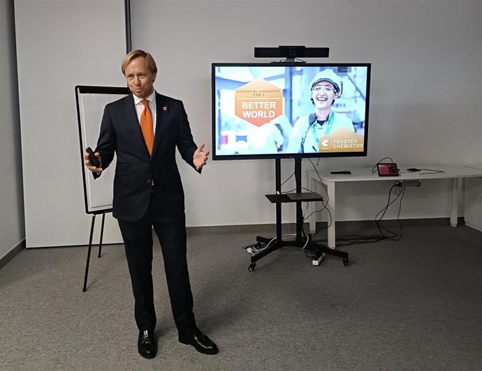 El líder de Chemours en España, José Olay, durante la presentación del balance de la compañía en la celebración de su décimo aniversario.