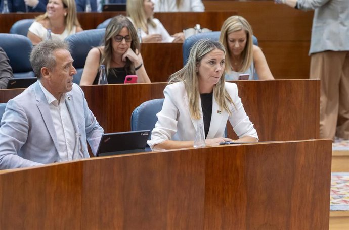 La portavoz del PSOE en el Congreso, Mar Espinar, durante el Debate sobre el Estado de la Región, en la Asamblea de Madrid, a 11 de septiembre de 2025, en Madrid (España). La Asamblea de Madrid acoge hoy y mañana, 11 y 12 de septiembre, el Debate sobre el
