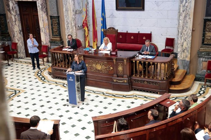 L'alcaldessa de València, María José Catalá, durant la seua intervenció en el Debat sobre l'estat de la ciutat 2025.