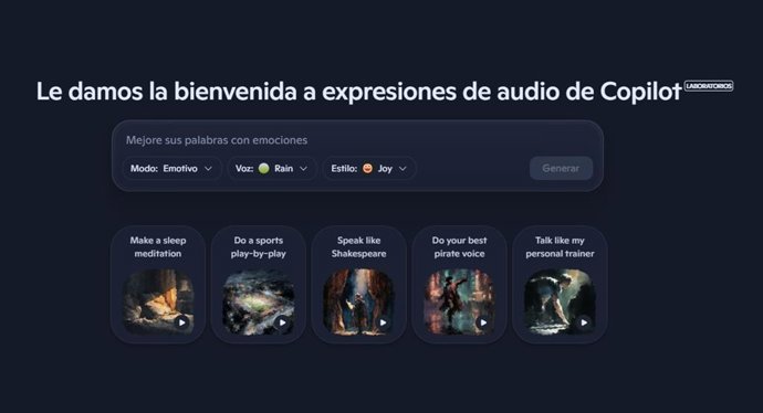 'Expresiones de audio de Copilot'
