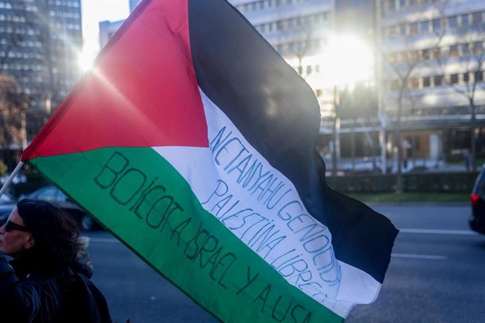 Archivo - Imagen de archivo de una bandera palestina 