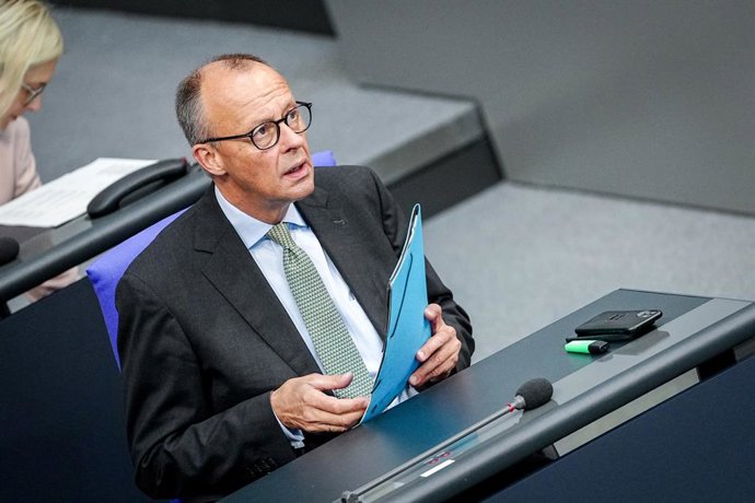 11 September 2025, Berlin: German Chancellor Friedrich Merz attends the German Bundestag session. Photo: Kay Nietfeld/dpa
