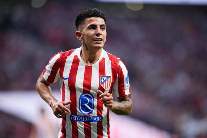 Thiago Almada, durante un partido con el Atlético de Madrid.