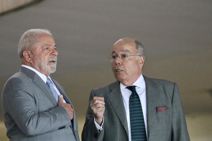 Archivo - May 2, 2023, Brasilia, Distrito Federal, Brasil: (INT) President of Brazil holds meeting at Itamaraty in Brasilia. May 02, 2023. Brasilia, Distrito Federal, Brazil: President of the Federative Republic of Brazil Luiz Inacio Lula da Silva and Min