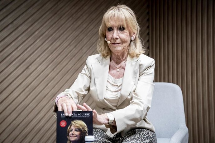 Archivo - La expresidenta de la Comunidad de Madrid Esperanza Aguirre, durante la presentación de su nuevo libro ‘Una liberal en política. Por qué lo que funciona es el liberalismo’, a 19 de mayo de 2025