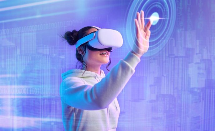 Imagem de recurso de uma pessoa usando realidade virtual.