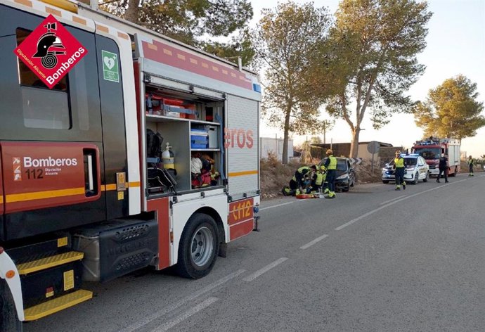 Bombers actuant en l'accident a La Murada