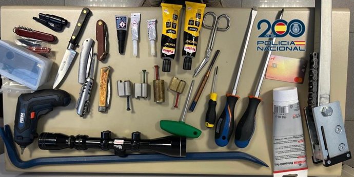 Material incautado por los agentes.