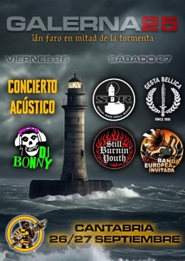 Cartel de los conciertos del Galerna Fest 25, organizado por la Asociación Alfonso I