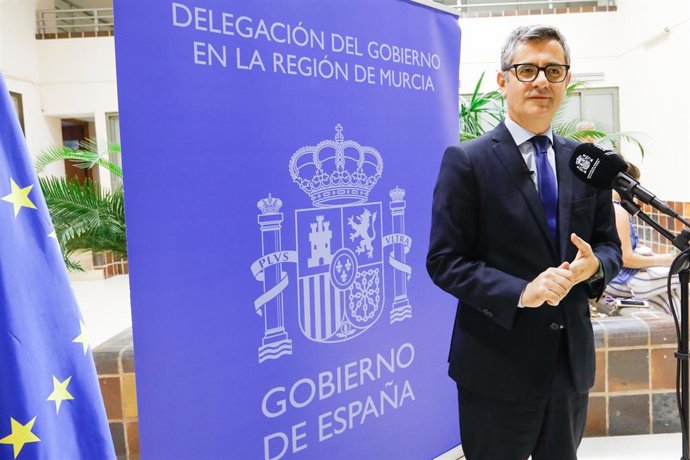 12-09-25 El Ministro De La Presidencia, Justicia Y Relaciones Con Las Cortes, Félix Bolaños, En La Toma De Posesión Del Delegado Del Gobierno En Murcia, Francisco Lucas.