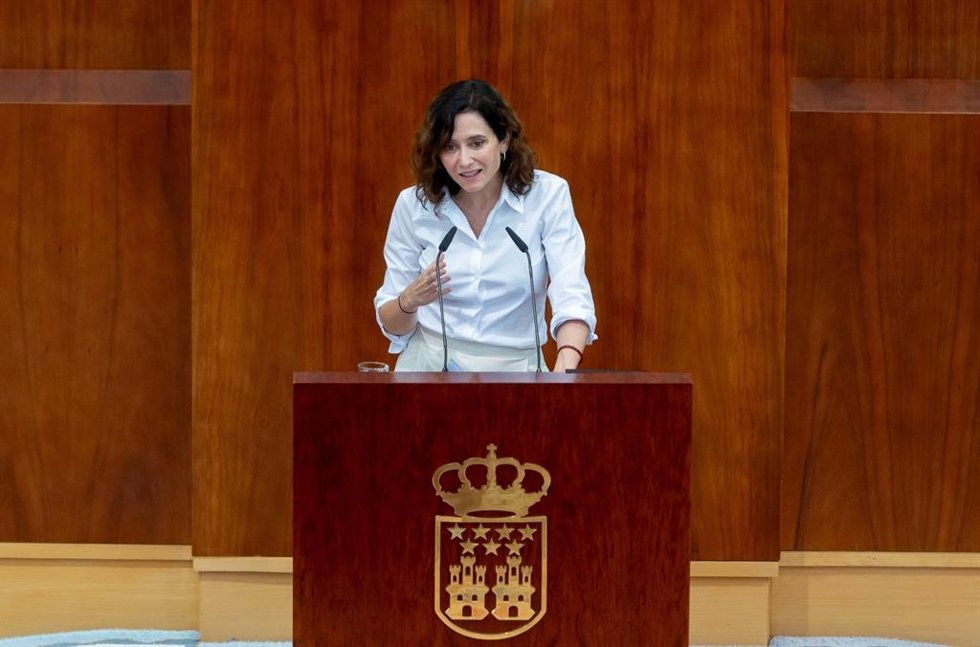 La presidenta de la Comunidad de Madrid, Isabel Díaz Ayuso, en el Debate del Estado de la Región