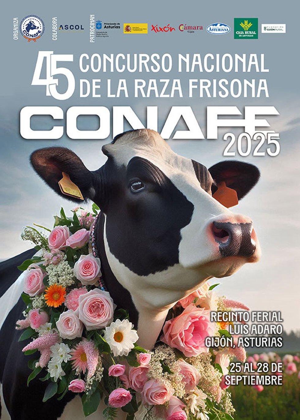 Cartel concurso nacional de la raza frisona 2025