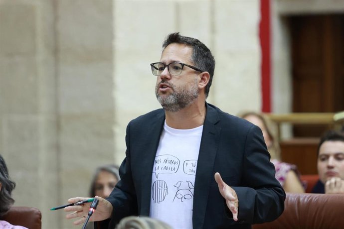 El portavoz de Adelante Andalucía, José Ignacio García, en una imagen de 11 de septiembre en el Pleno del Parlamento. 