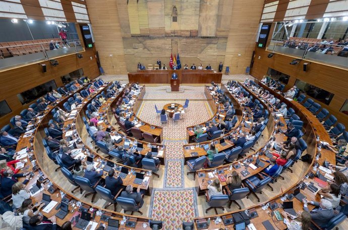 Vista general del segundo día del Debate sobre el Estado de la Región, en la Asamblea de Madrid