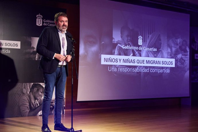 Archivo - El secretario de Estado de Infancia y Juventud, Rubén Pérez Correa, interviene durante la jornada 'Niños y niñas que migran solos: una responsabilidad compartida', organizada por el Gobierno canario, en la Casa Encendida, a 5 de junio de 2025, e