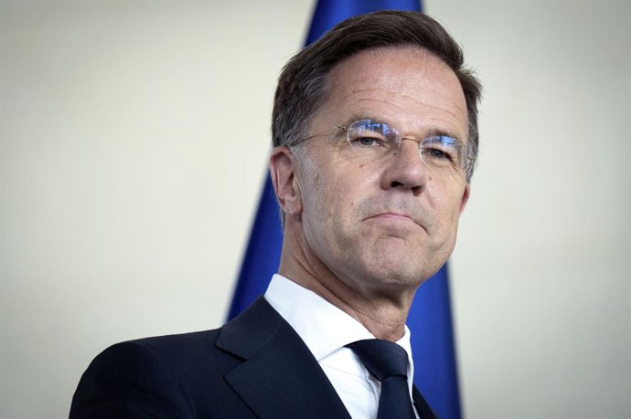 Archivo - Arquivo - 9 de julho de 2025, Berlim, Berlim, Alemanha: Mark Rutte na recepção do Secretário-Geral da OTAN para uma reunião conjunta com o Chanceler Federal, seguida de uma declaração à imprensa na Chancelaria Federal. Berlim, 09 de julho de 202