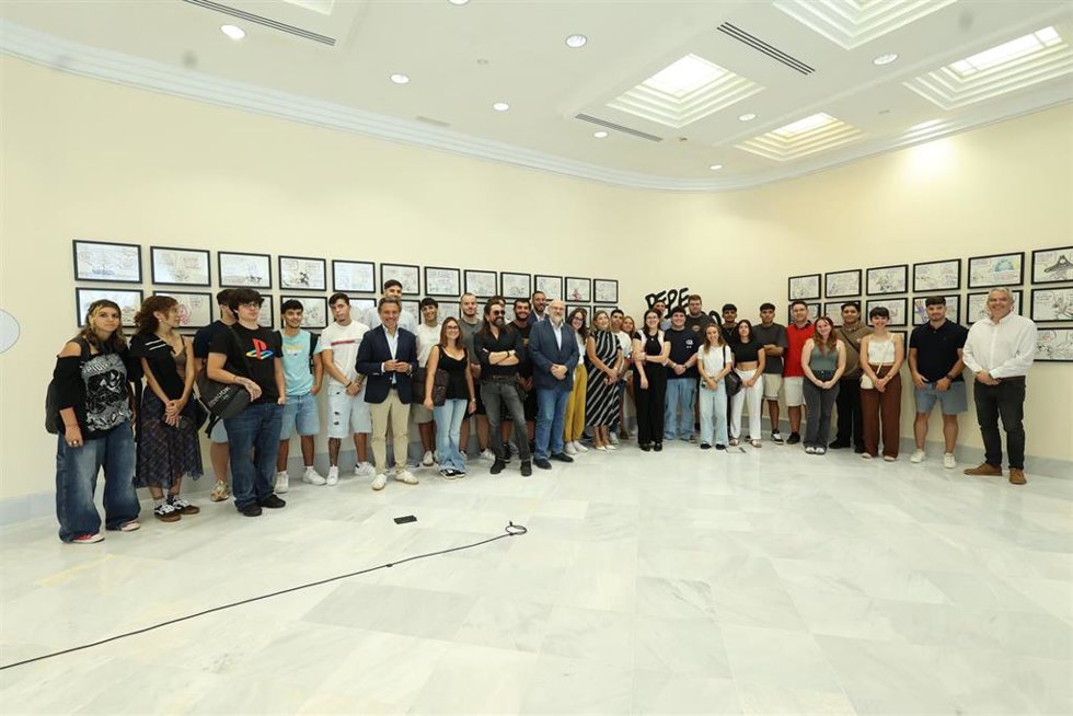 Inauguración en el Parlamento de Canarias de la exposición 'Las viñetas de la Tele Canaria'