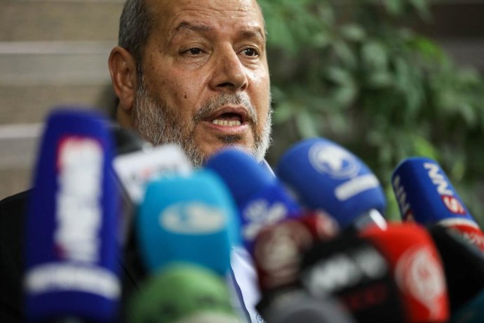 Archivo - August 1, 2024, Tehran, Iran: KHALIL AL-HAYYA, a senior Hamas official, speaks during a press conference in Tehran. Hamas leader Haniyeh was assassinated in Iran after attending the inauguration of the country's new president. No one immediately