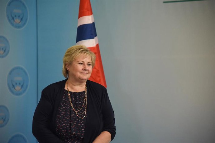 Archivo - La ex primera ministra de Noruega, Erna Solberg