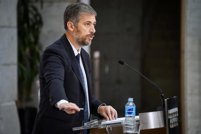 El consejero de Presidencia, Justicia y Administración Local, Miguel Ángel García Martín, durante una rueda de prensa tras la reunión del Consejo de Gobierno de la Comunidad de Madrid, en la Real Casa de Correos, a 10 de septiembre de 2025, en Madrid.