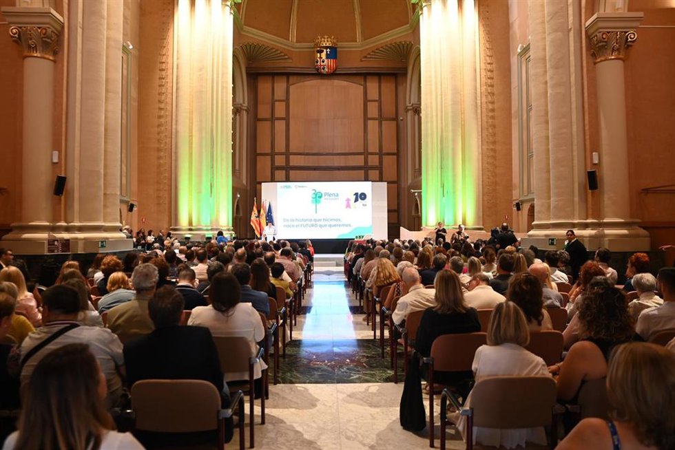 Vista general durante el XXXV aniversario de Plena Inclusión Aragón, en el Edificio Pignatelli, a 13 de septiembre de 2025, en Zaragoza, Aragón (España). El acto reconoce 35 años de avances y conquistas en derechos. 