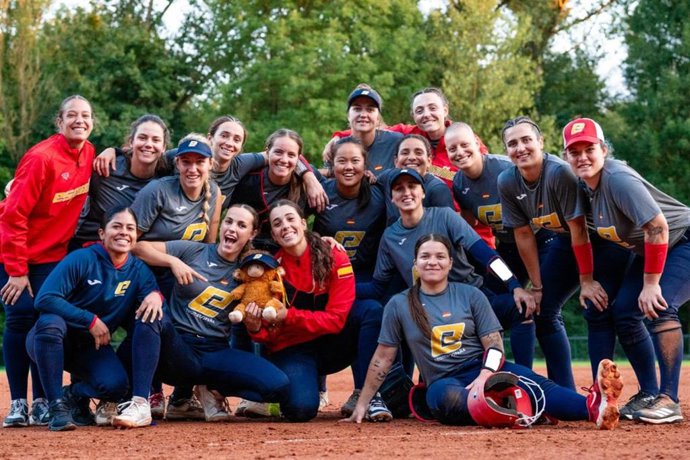 Las jugadoras de la selección española femenina de sófbol.