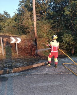 Extinción del incendio.