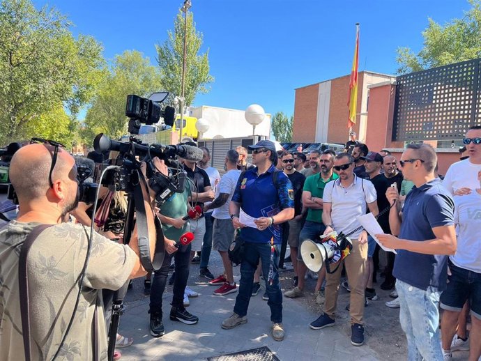 Concentración de la Unidad de Intervención Policial frente al Complejo Policial de Moratalaz (Madrid), a domingo 14 de septiembre de 2025.