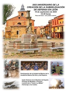 La Subdelegación de Defensa en León conmemora el jueves su XXX aniversario con un acto institucional en Plaza del Grano