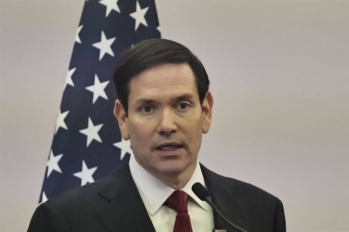 El secretario de Estado de Estados Unidos, Marco Rubio, durante una visita oficial a México (archivo)