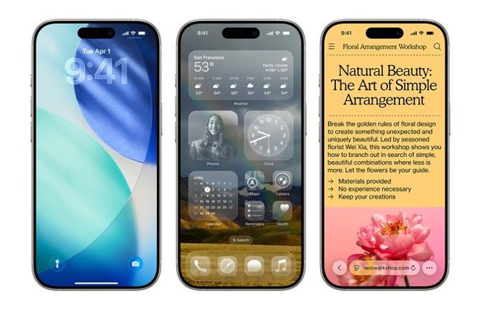 Novo design do iOS 26.