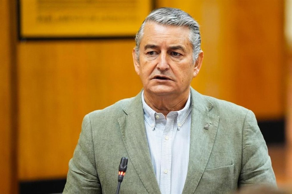 El consejero de Presidencia, Interior, Diálogo Social y Simplificación Administrativa, Antonio Sanz, en la sesión del Pleno parlamentario. (Foto de archivo).