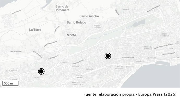 Las dos calles de Santander donde se produjeron las dos detenciones por supuesto delito de violencia de género