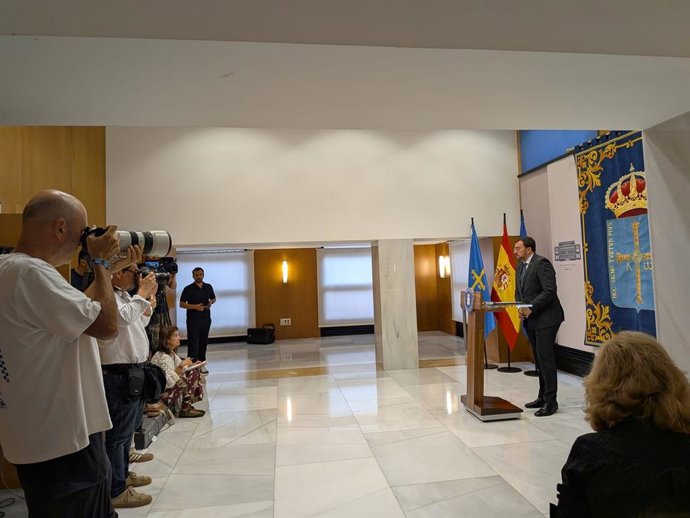 Adrián Barbón, en rueda de prensa