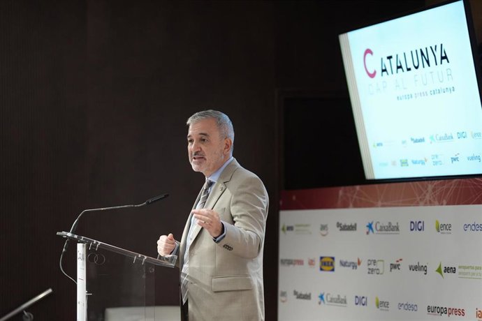El alcalde de Barcerlona, Jaume Collboni, interviene durante la jornada de Europa Press 'Catalunya cap al futur', a 15 de septiembre de 2025, en Barcelona, Cataluña (España)