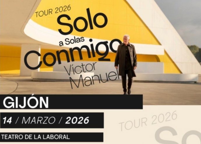 El cantautor asturiano Victor Manuel anuncia nuevo concierto en Gijón, el 14 de marzo de 2026, de la mano de su nueva gira 'Solo a solas conmigo'.