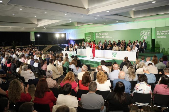 La secretaria general del PSOE-A, María Jesús Montero, interviene ante el Comité Director del PSOE-A reunido en un hotel de San Juan de Aznalfarache (Sevilla).
