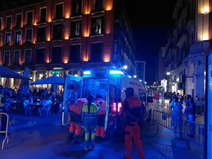 Intervención de Cruz Roja durante las fiestas de Valladolid.