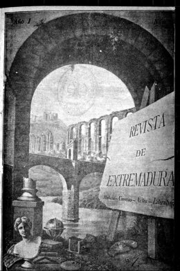 Portada de la revista Extremadura, que se puede ver en la sala Pintores 10 de Cáceres