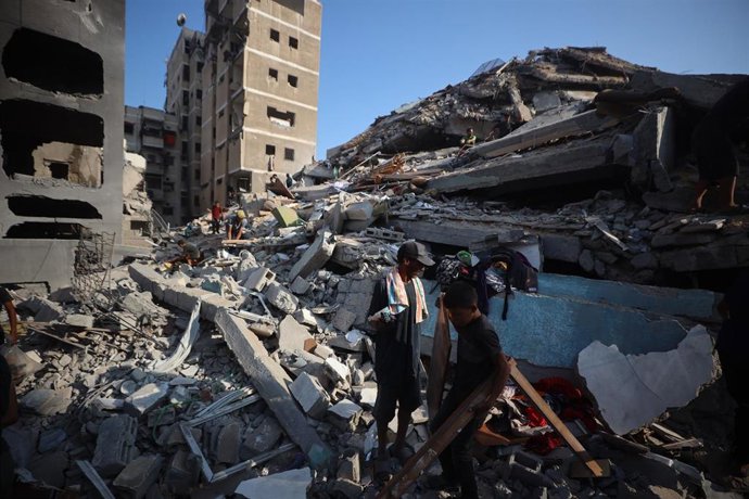 Un edificio destruido en la Franja de Gaza (Archivo)