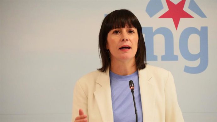 La portavoz nacional del BNG, Ana Pontón, en rueda de prensa