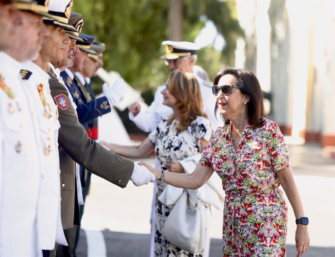 La ministra de Defensa, Margarita Robles, en la Escuela de Suboficiales de la Armada. A 15 de septiembre de 2025, en San Fernando, Cádiz (Andalucía, España). La ministra de Defensa, Margarita Robles, ha presidido en San Fernando el acto de Apertura del Cu