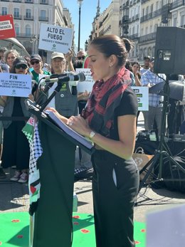 La actriz Hiba Abouk ha sido una de las representantes culturales que ha participado en la acción.