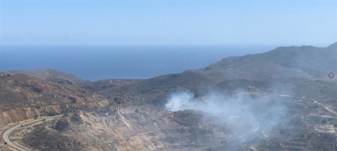 Conato de incendio forestal declarado en la carretera de La Unión a Portmán, en el término municipal de Cartagena (Murcia)