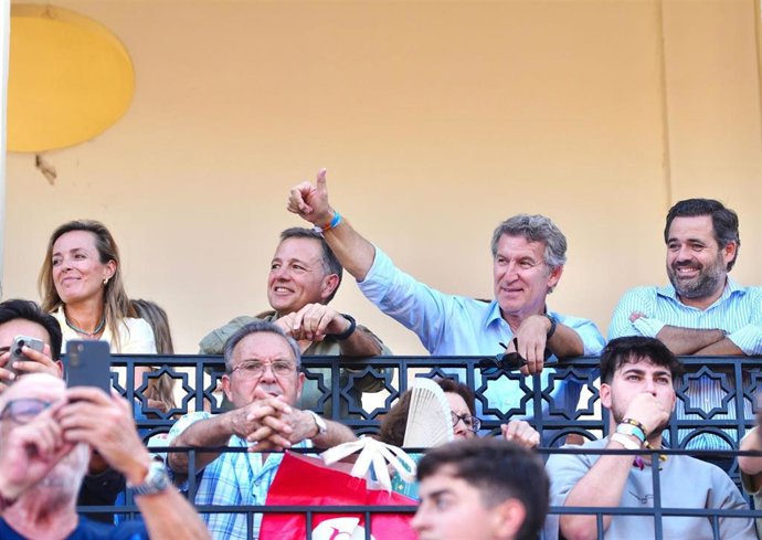 El presidente del PP, Alberto Núñez Feijóo, en la Feria de Albacete.